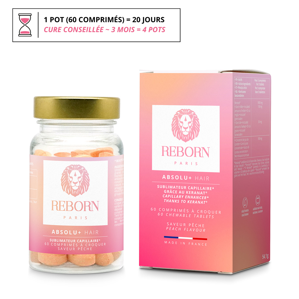 Cure chute de cheveux à base de kératine végétale française innovante et brevetée. Pour une chevelure de rêve en quelques semaines.