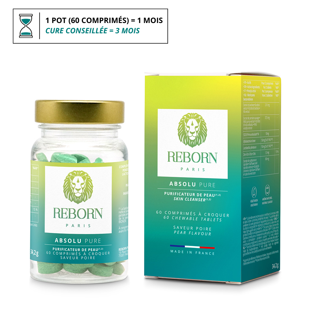 Cure anti imperfections made in france dans un packaging vert écoresponsable.